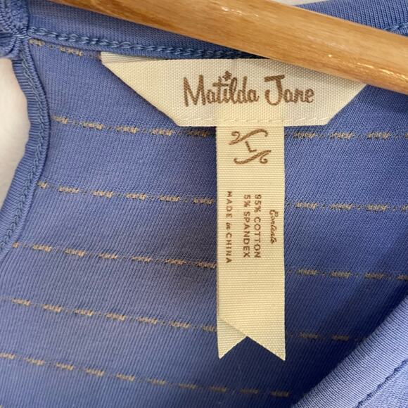 Matilda Jane Exploration Dress L Womens Scoop Neck Keyhole Back Midi Textured - Picture 5 of 6